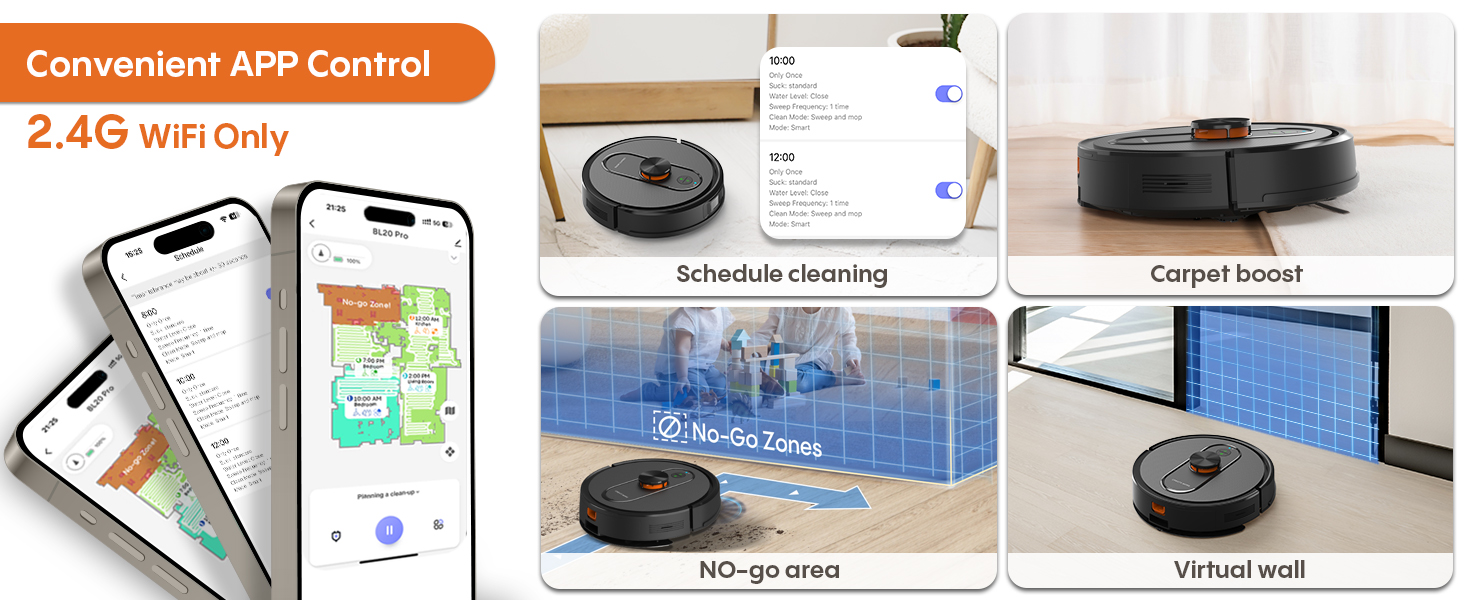 eitton Robot Vacuum and Mop with Self-Emptying