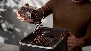 Großer Kaffeebohnenbehälter mit Aromaschutz hält Bohnen frisch